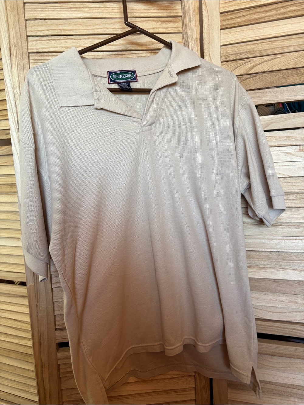 McGregor Men's Light Beige Polo Shirt Large